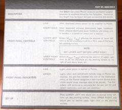 Pull-out tab with instructions for the HP 9862A plotter