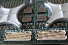 Close-up of the CPU module connectors