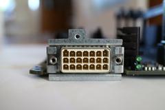 Close-up of the power connector on the C-brick motherboard