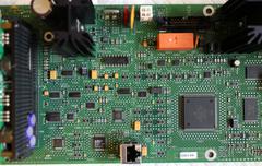 Close-up of the ICs on the L1 board inside the R-brick